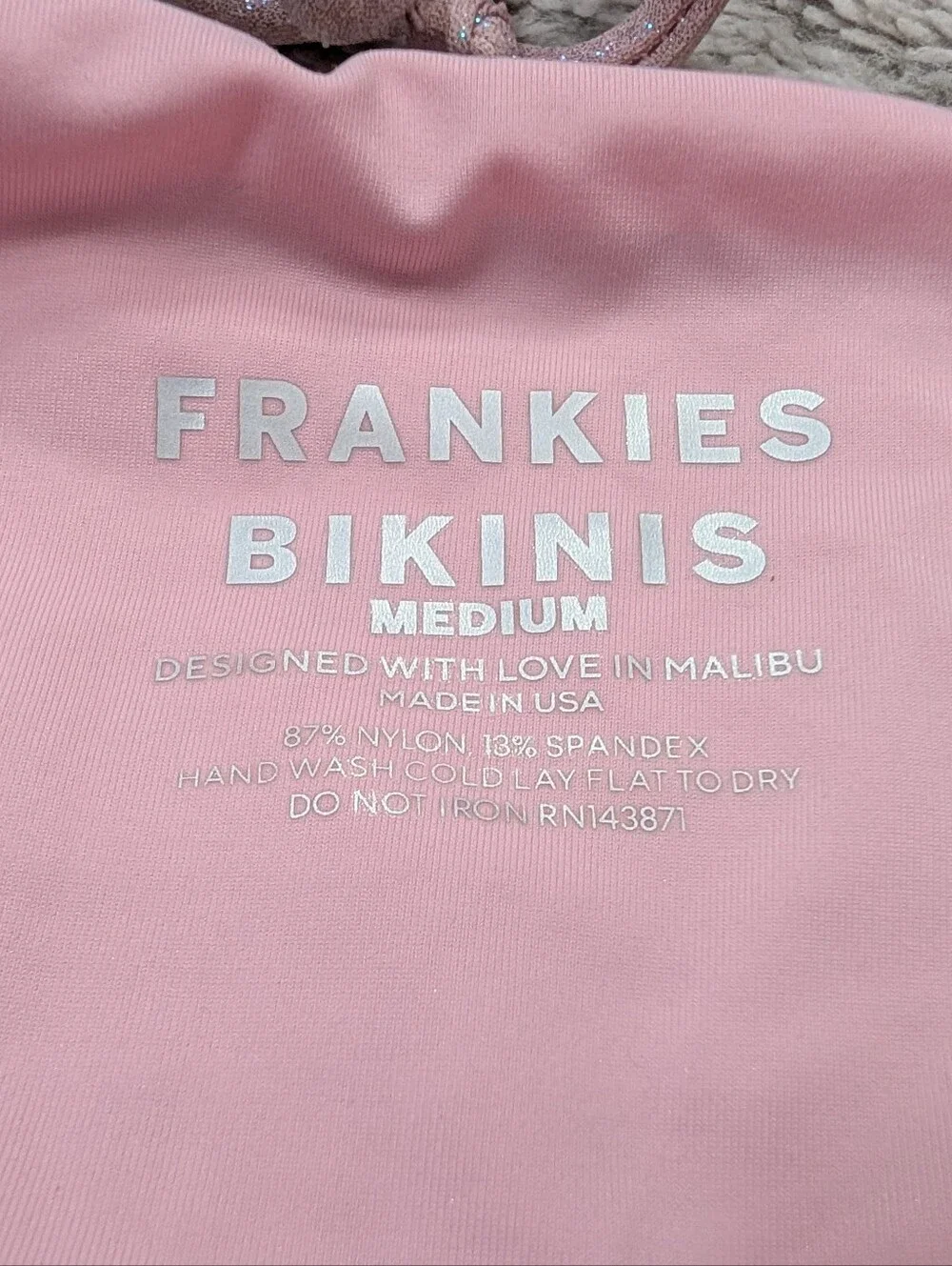 Frankies Bikinis Set Womens M/L Pink Iridescent Julianne Top Dawson Bottom NEW